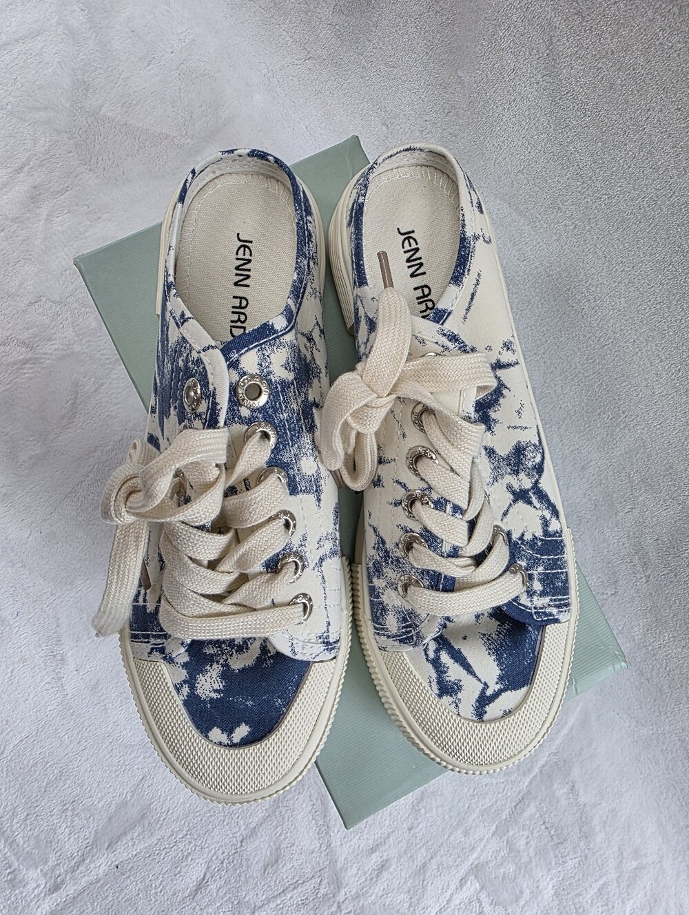 JENN ADOR Women's Canvas Tie Dye Fashion Sneakers/Slip-on Mules Size 7.5